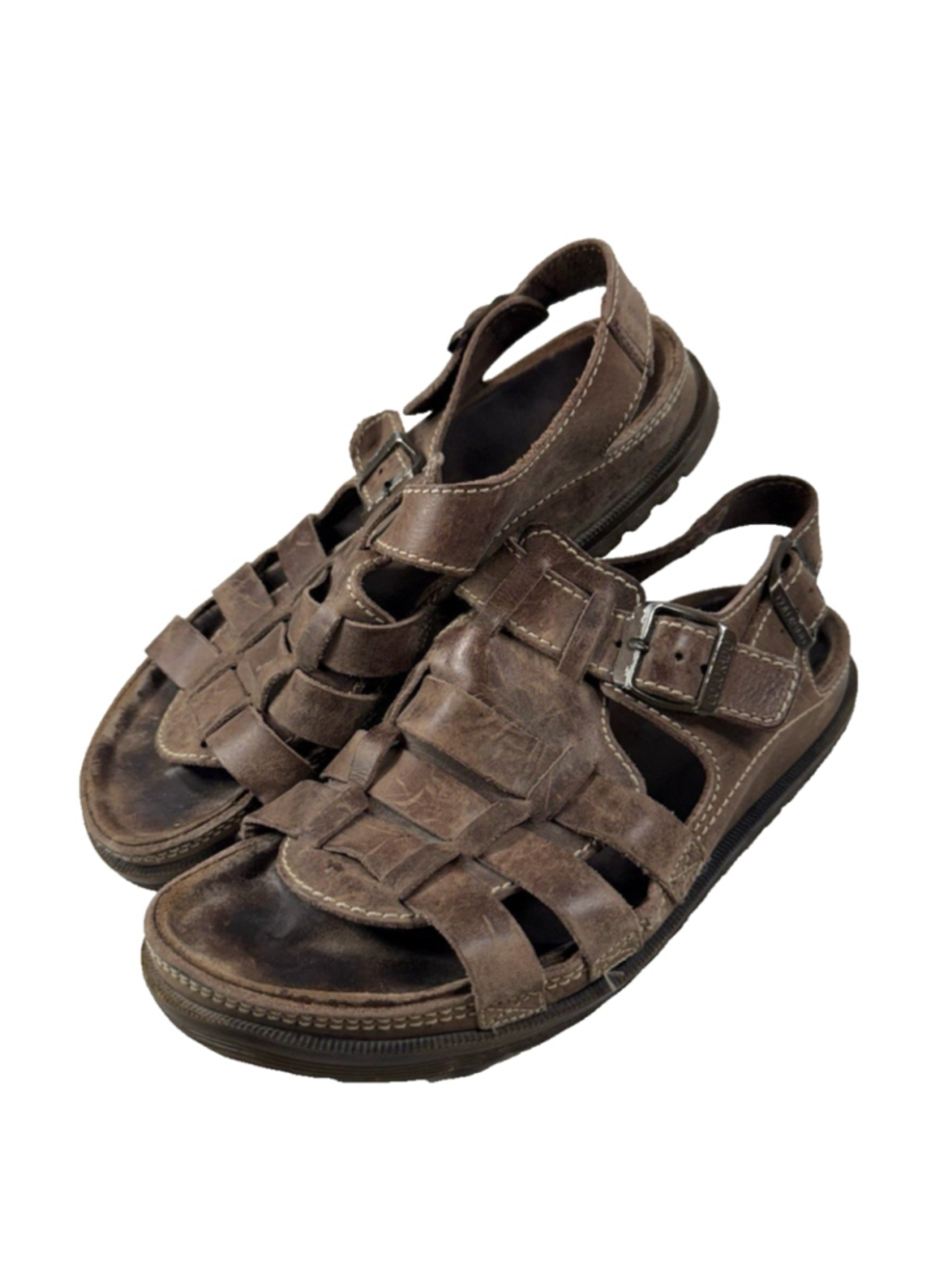 COLORADO Brown Leather Slide On Sandals Size 8 M